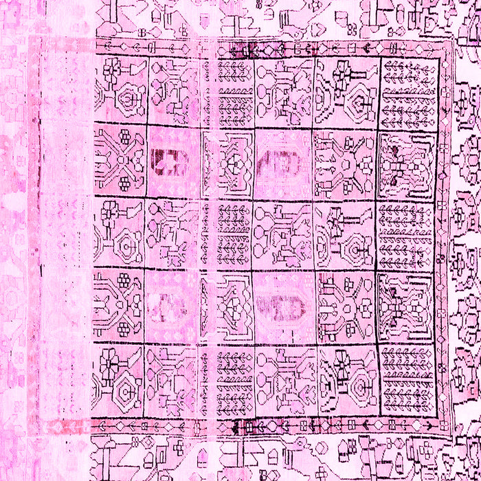 Square Machine Washable Abstract Pink Modern Rug, wshabs2092pnk