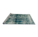 Sideview of Machine Washable Abstract Sea Green Rug, wshabs2093