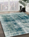 Machine Washable Abstract Sea Green Rug in a Family Room, wshabs2093