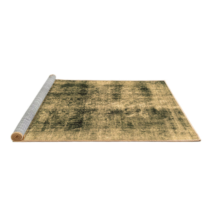 Sideview of Machine Washable Abstract Brown Modern Rug, wshabs2093brn