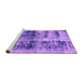 Sideview of Machine Washable Abstract Purple Modern Area Rugs, wshabs2093pur