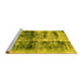 Sideview of Machine Washable Abstract Yellow Modern Rug, wshabs2093yw