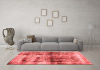 Machine Washable Abstract Red Modern Rug, wshabs2093red