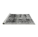 Sideview of Machine Washable Abstract Gray Modern Rug, wshabs2093gry