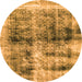 Round Abstract Orange Modern Rug, abs2093org