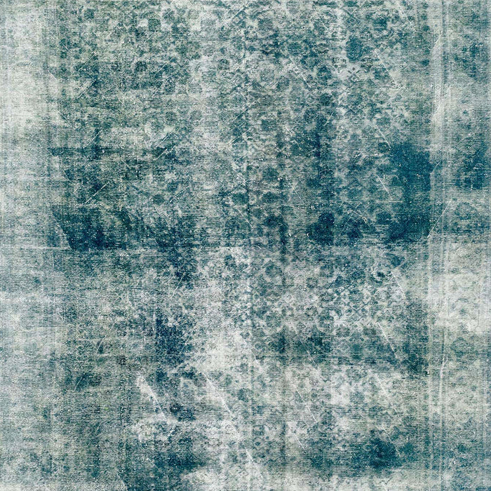 Machine Washable Abstract Sea Green Rug, wshabs2093