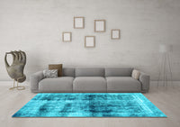 Machine Washable Abstract Light Blue Modern Rug, wshabs2093lblu