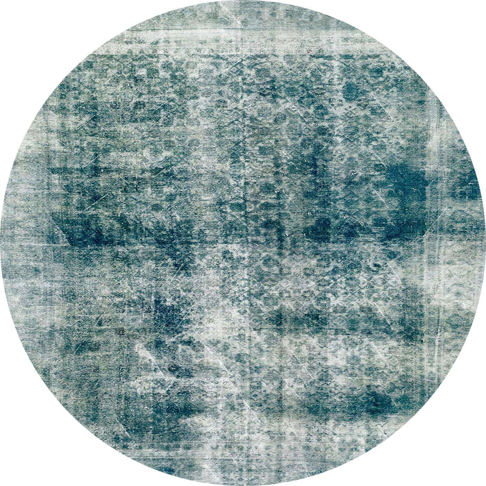 Round Abstract Sea Green Modern Rug, abs2093