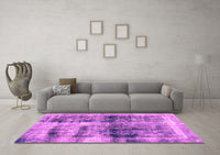 Machine Washable Abstract Pink Modern Rug, wshabs2093pnk