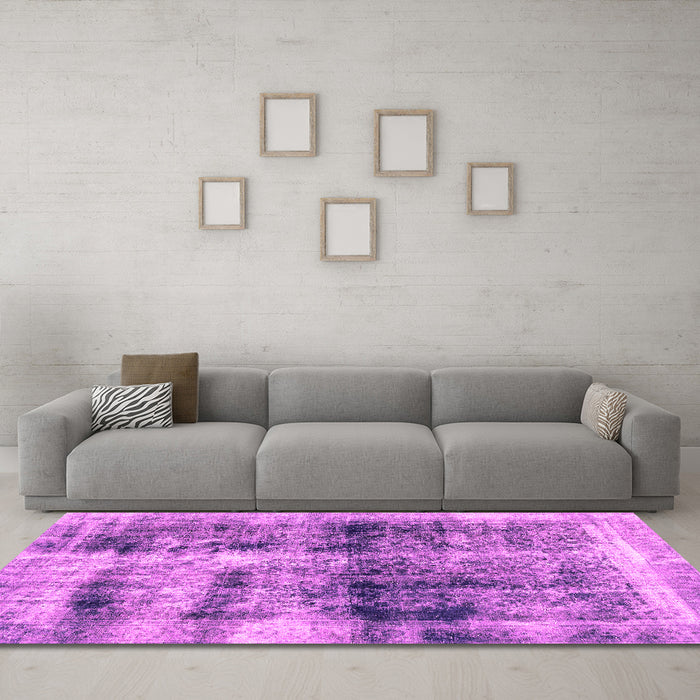 Machine Washable Abstract Pink Modern Rug in a Living Room, wshabs2093pnk