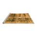 Sideview of Machine Washable Abstract Orange Modern Area Rugs, wshabs2093org