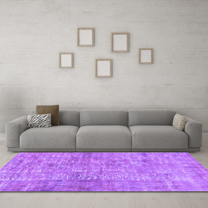 Machine Washable Abstract Purple Modern Area Rugs in a Living Room, wshabs2094pur