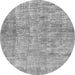 Round Machine Washable Abstract Gray Modern Rug, wshabs2094gry