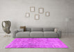 Machine Washable Abstract Pink Modern Rug in a Living Room, wshabs2094pnk