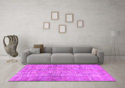 Machine Washable Abstract Pink Modern Rug in a Living Room, wshabs2094pnk