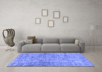 Machine Washable Abstract Blue Modern Rug, wshabs2094blu