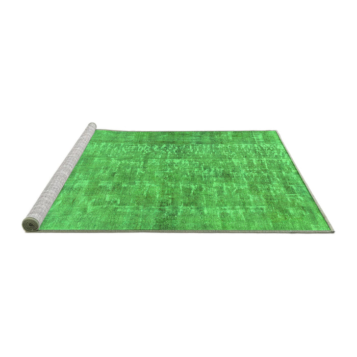 Sideview of Machine Washable Abstract Green Modern Area Rugs, wshabs2094grn