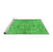 Sideview of Machine Washable Abstract Green Modern Area Rugs, wshabs2094grn