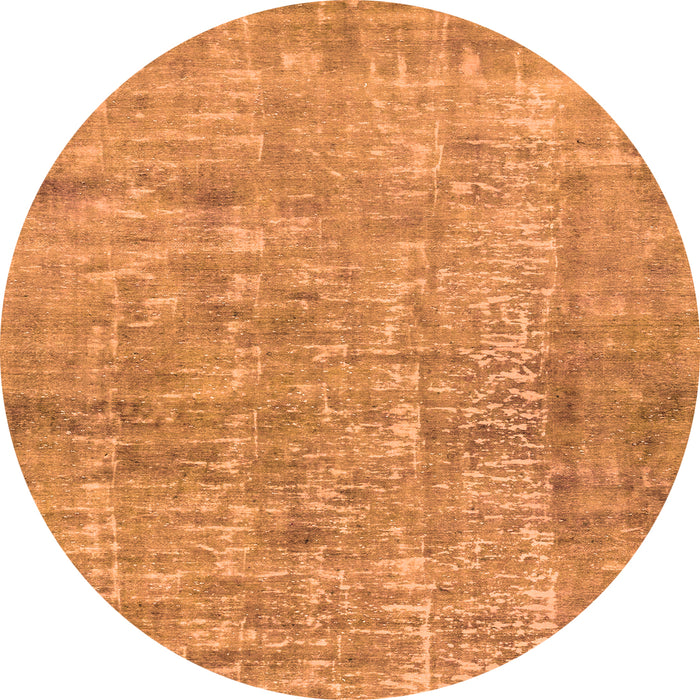 Round Abstract Orange Modern Rug, abs2094org