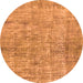 Round Abstract Orange Modern Rug, abs2094org