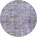 Round Abstract Purple Modern Rug, abs2094