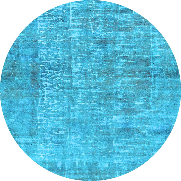 Round Machine Washable Abstract Light Blue Modern Rug, wshabs2094lblu