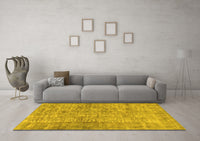 Machine Washable Abstract Yellow Modern Rug, wshabs2094yw