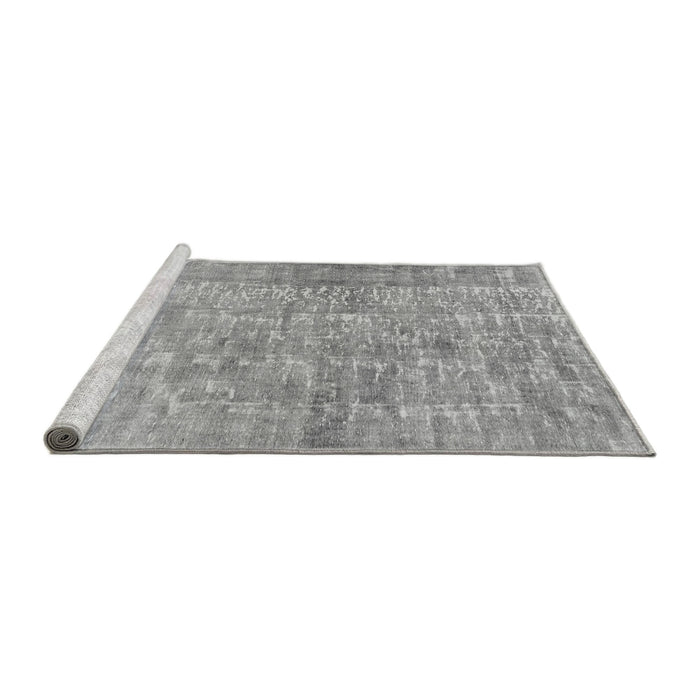 Sideview of Machine Washable Abstract Gray Modern Rug, wshabs2094gry