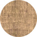 Round Abstract Brown Modern Rug, abs2094brn