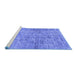 Sideview of Machine Washable Abstract Blue Modern Rug, wshabs2094blu