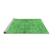 Sideview of Machine Washable Abstract Emerald Green Modern Area Rugs, wshabs2094emgrn