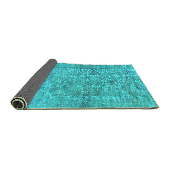 Sideview of Abstract Turquoise Modern Rug, abs2094turq