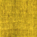 Square Machine Washable Abstract Yellow Modern Rug, wshabs2094yw
