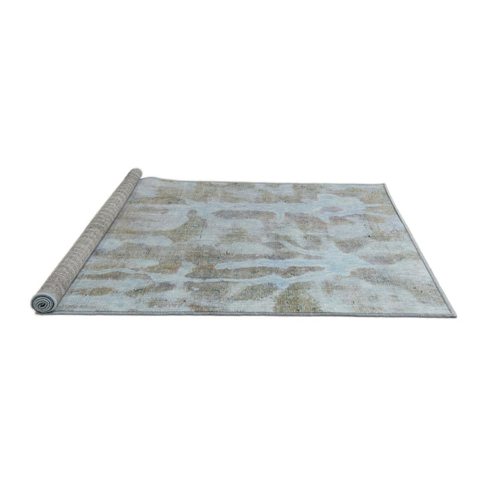Sideview of Machine Washable Abstract Cloud Gray Rug, wshabs2095