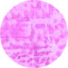 Round Abstract Pink Modern Rug, abs2095pnk