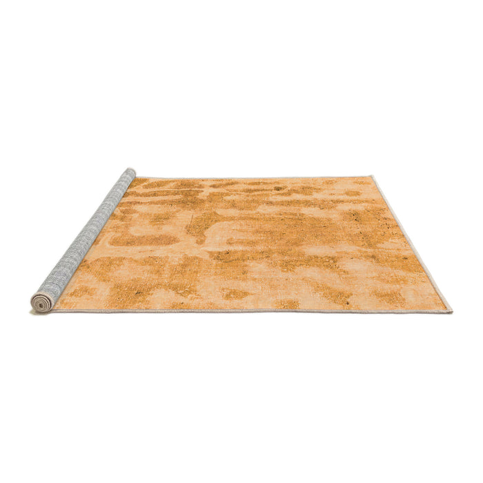 Sideview of Machine Washable Abstract Orange Modern Area Rugs, wshabs2095org