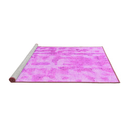 Sideview of Machine Washable Abstract Pink Modern Rug, wshabs2095pnk