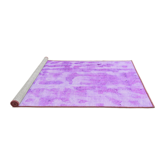 Sideview of Machine Washable Abstract Purple Modern Area Rugs, wshabs2095pur