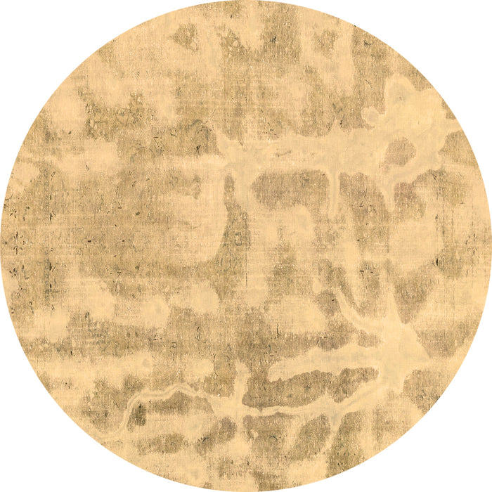 Round Abstract Brown Modern Rug, abs2095brn