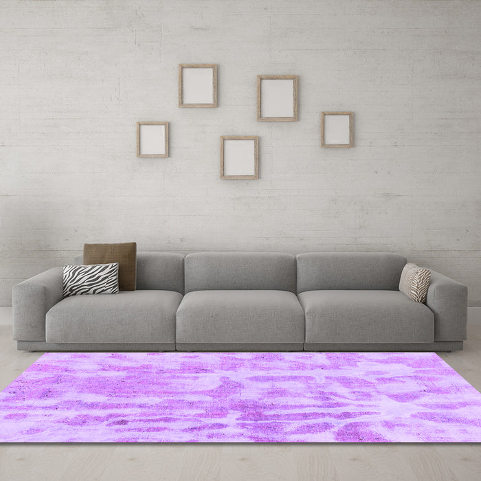 Machine Washable Abstract Purple Modern Area Rugs in a Living Room, wshabs2095pur