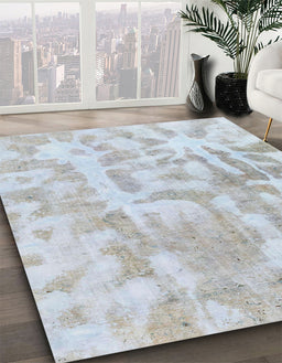 Abstract Cloud Gray Modern Rug in Family Room, abs2095