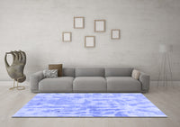 Machine Washable Abstract Blue Modern Rug, wshabs2095blu