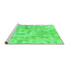 Sideview of Machine Washable Abstract Green Modern Area Rugs, wshabs2095grn