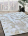 Abstract Cloud Gray Modern Rug in Family Room, abs2095