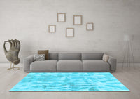 Machine Washable Abstract Light Blue Modern Rug, wshabs2095lblu