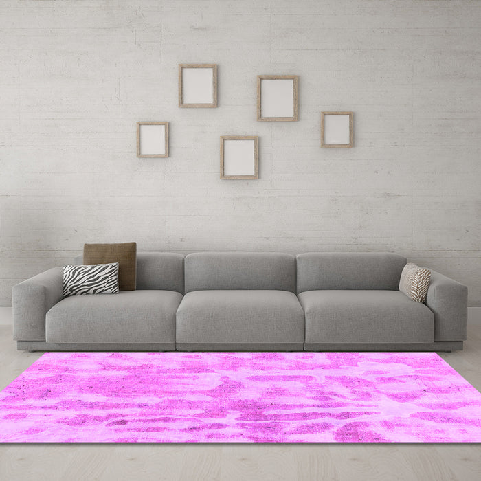 Machine Washable Abstract Pink Modern Rug in a Living Room, wshabs2095pnk