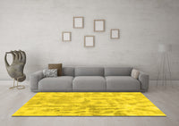 Machine Washable Abstract Yellow Modern Rug, wshabs2095yw