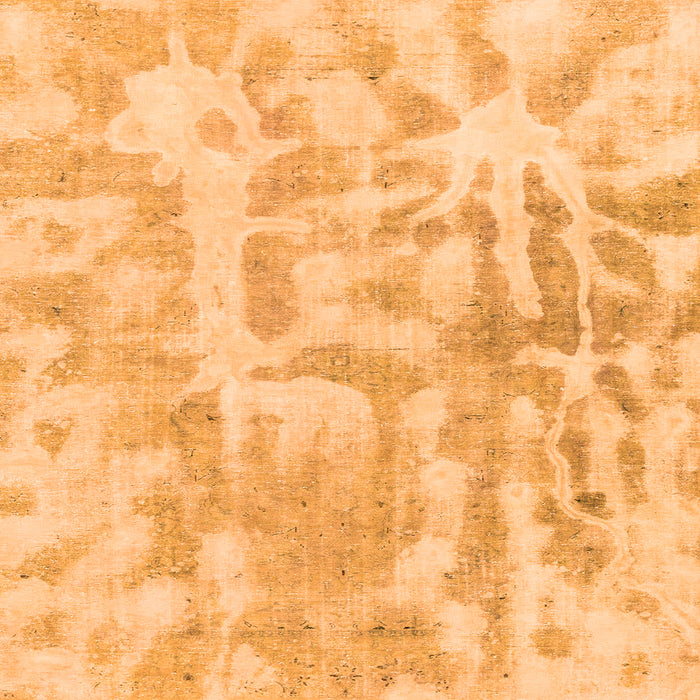 Square Machine Washable Abstract Orange Modern Area Rugs, wshabs2095org