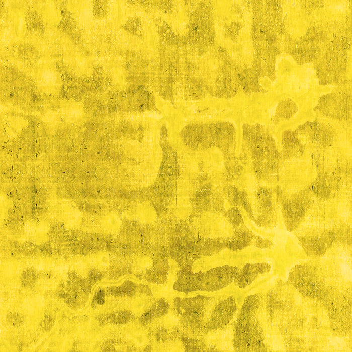 Square Machine Washable Abstract Yellow Modern Rug, wshabs2095yw
