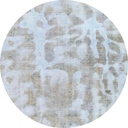 Round Abstract Cloud Gray Modern Rug, abs2095